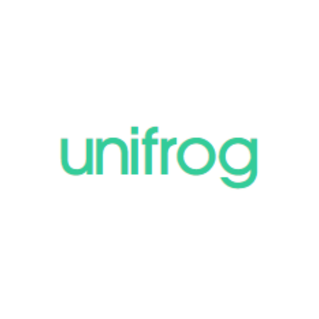 Image shows the UniFrog logo which is the name in green lowercase letters