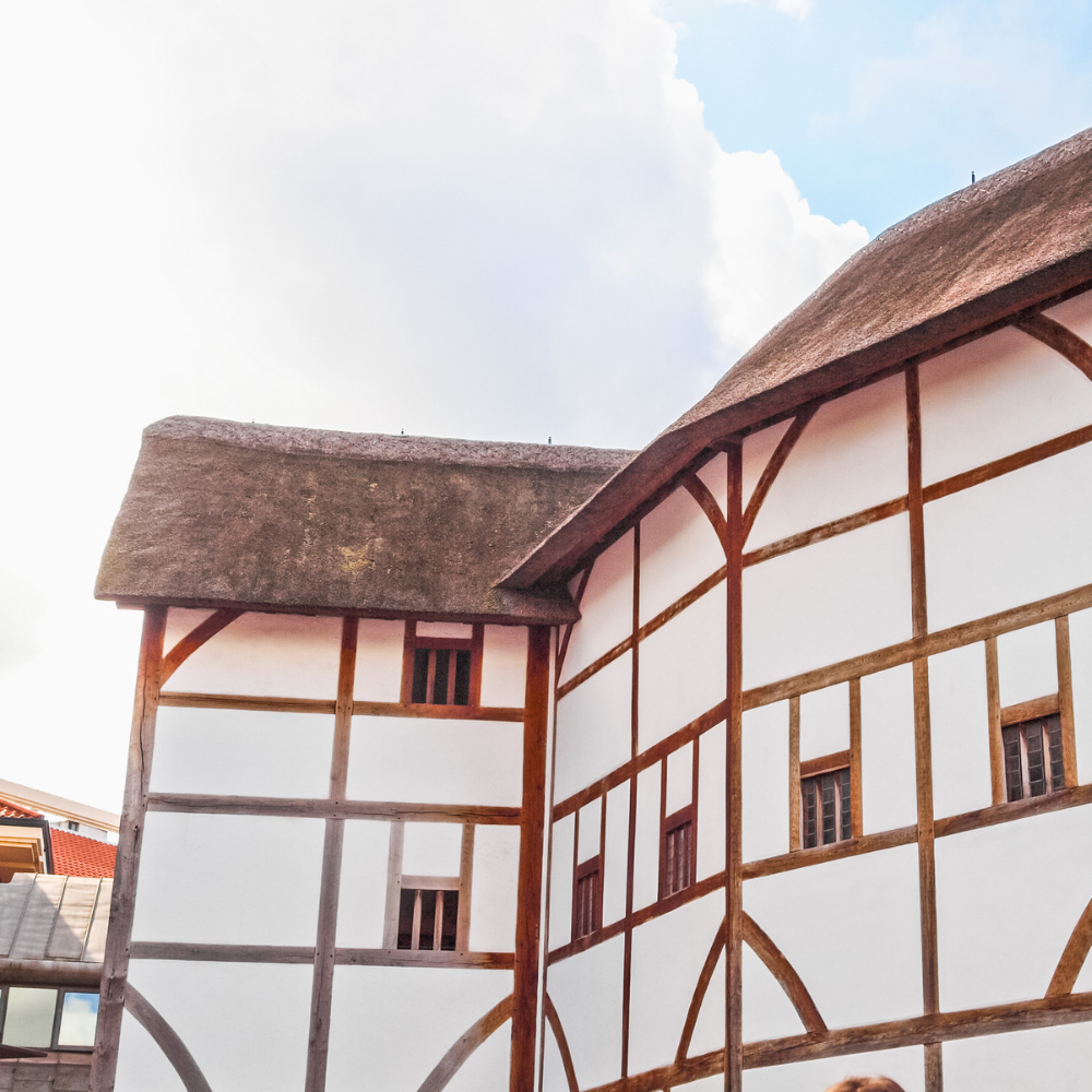 Image shows part of the exterior walls of the Globe Theatre in London