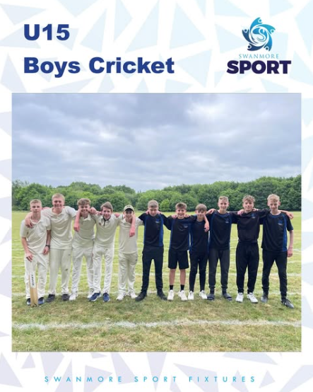 Image shows members of the Under 15 boys' cricket team who played at home against Wyvern School