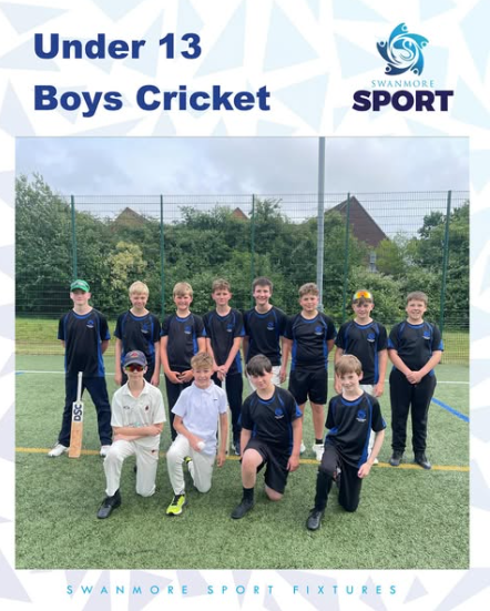 Image shows members of the under 13 boys' cricket team which played against Wyvern School and Deer Park