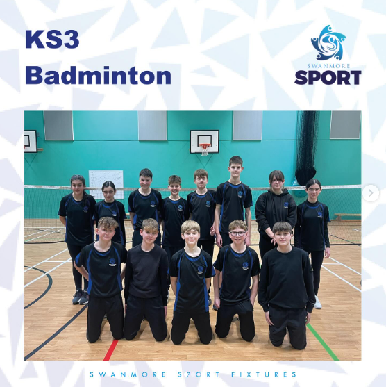 Image shows some of the key stage 3 badminton squad that played at Deer Park School