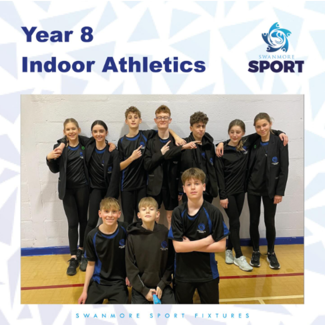 Image shows members of the Y8 indoor athletics team