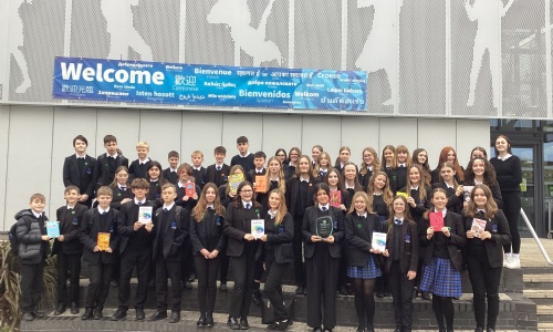 Image shows some of the pupils that took part in the Through their eyes poetry competition